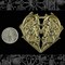 Antiqued Brass Floral Filigree Victorian Heart Pendant - AB-P02